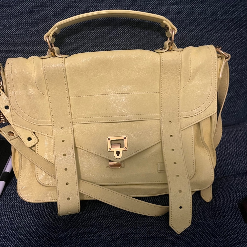 Yellow Proenza Schouler Satchel with Metallic Closure